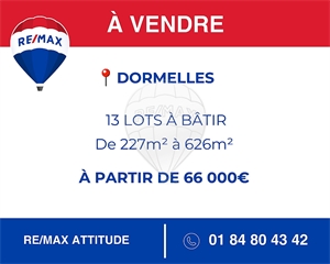 terrain à la vente -   77130  DORMELLES, surface 404 m2 vente terrain - UBI451032605